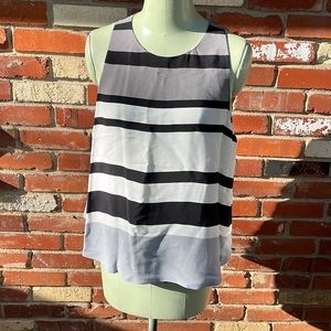 Ann Taylor Striped Sleeveless Blouse size L